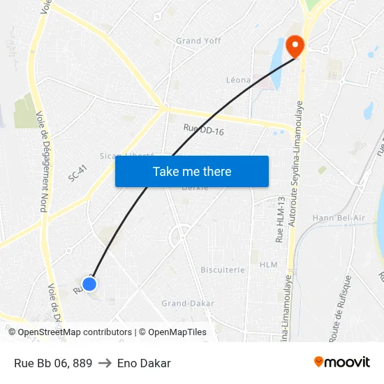Rue Bb 06, 889 to Eno Dakar map