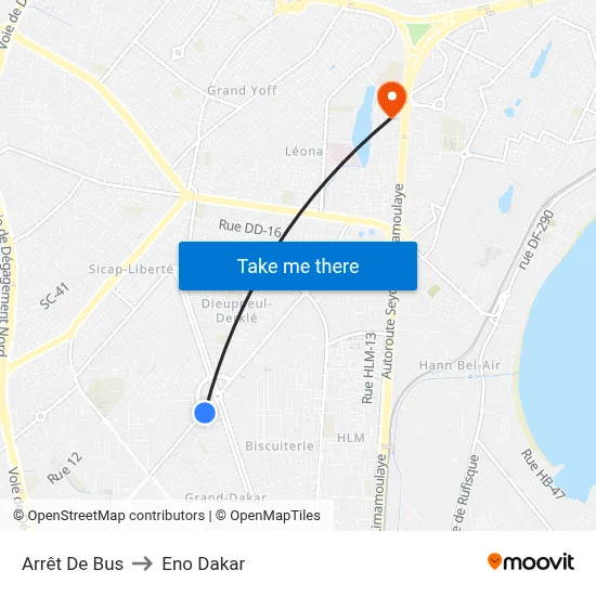 Arrêt De Bus to Eno Dakar map