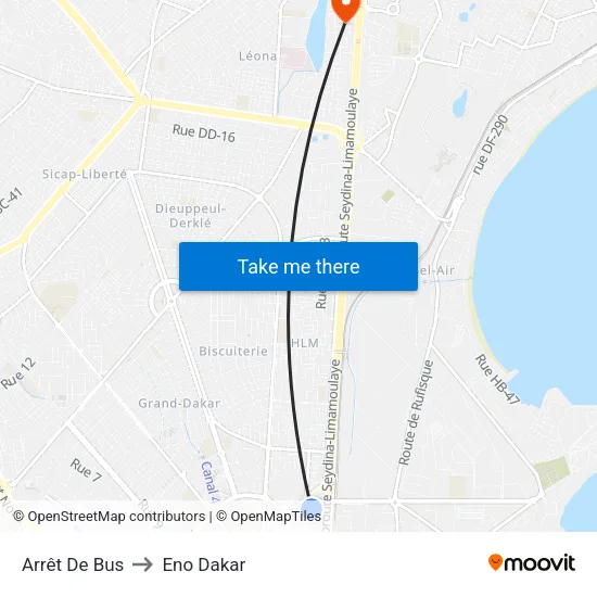 Arrêt De Bus to Eno Dakar map