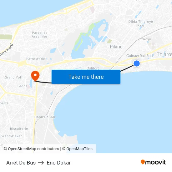 Arrêt De Bus to Eno Dakar map