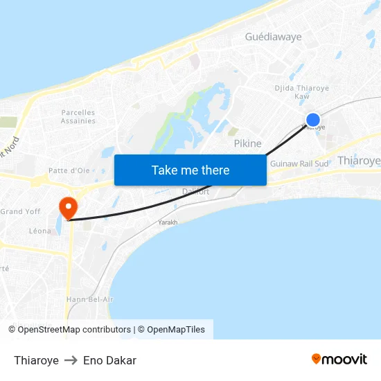 Thiaroye to Eno Dakar map