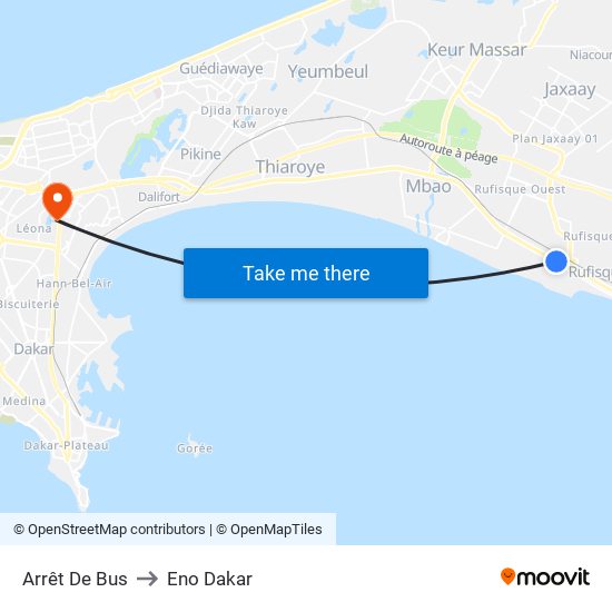 Arrêt De Bus to Eno Dakar map