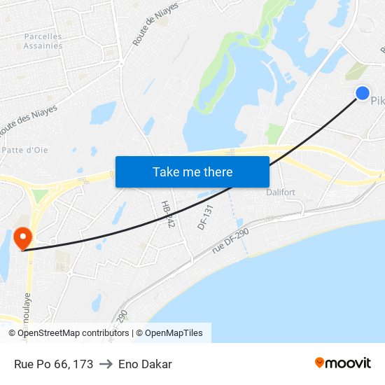 Rue Po 66, 173 to Eno Dakar map