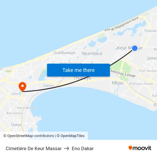 Cimetiére De Keur Massar to Eno Dakar map