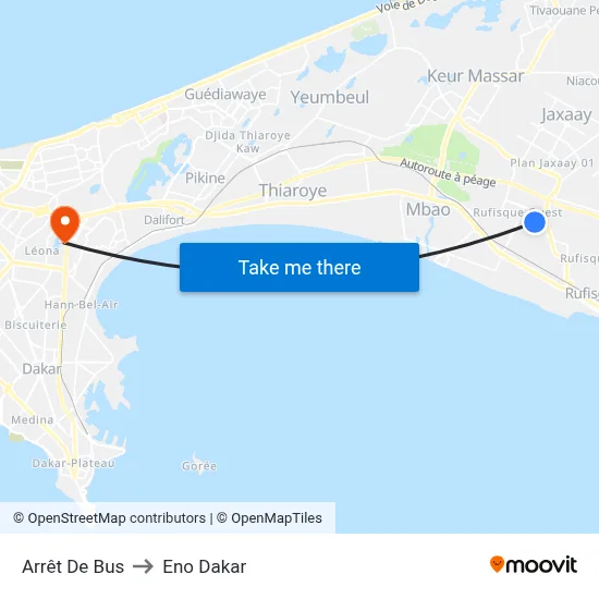 Arrêt De Bus to Eno Dakar map