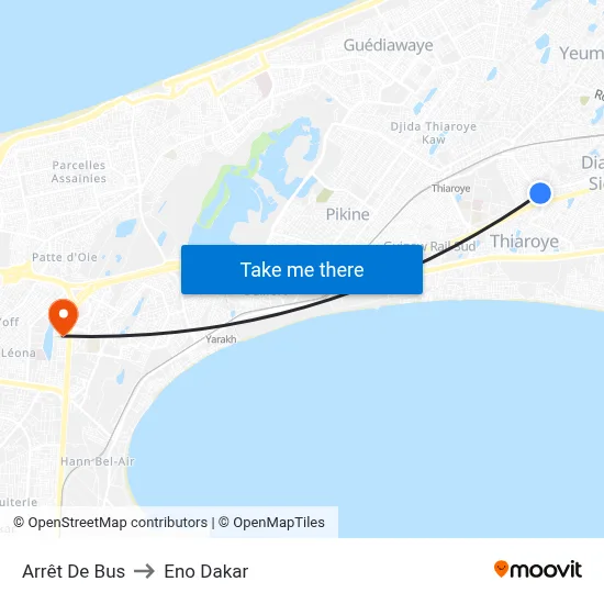 Arrêt De Bus to Eno Dakar map