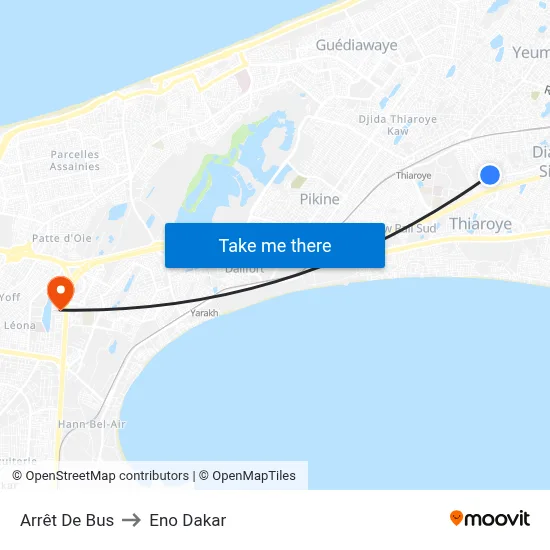 Arrêt De Bus to Eno Dakar map