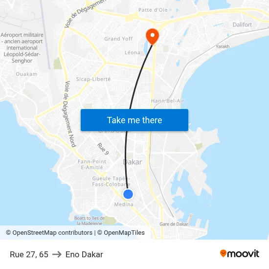 Rue 27, 65 to Eno Dakar map