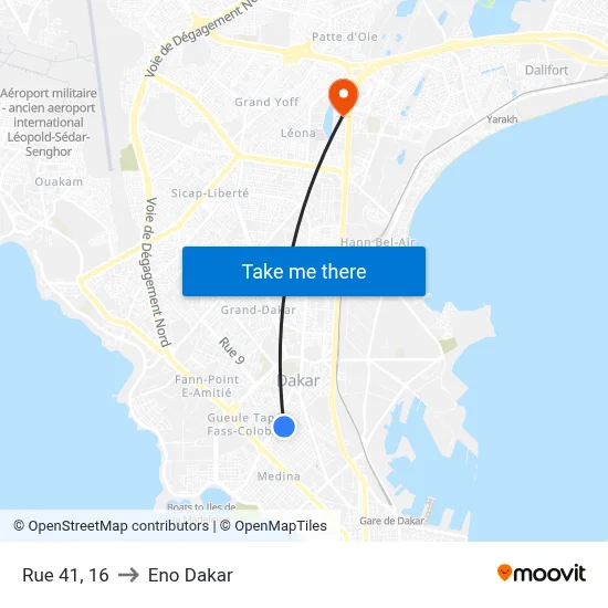 Rue 41, 16 to Eno Dakar map