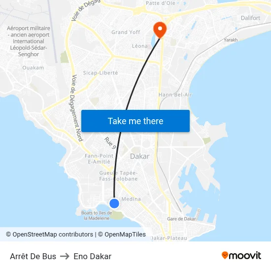 Arrêt De Bus to Eno Dakar map