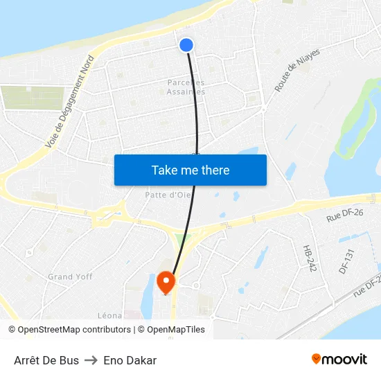 Arrêt De Bus to Eno Dakar map