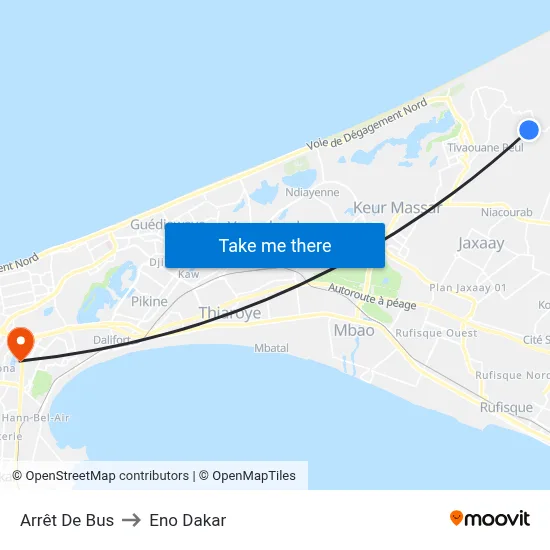 Arrêt De Bus to Eno Dakar map