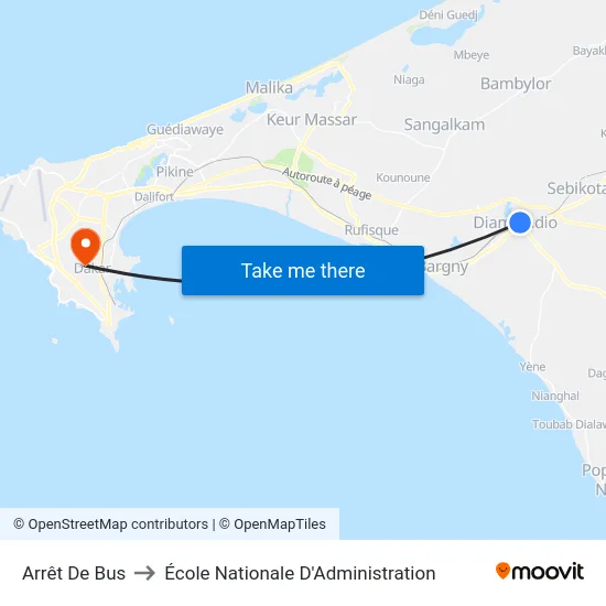 Arrêt De Bus to École Nationale D'Administration map