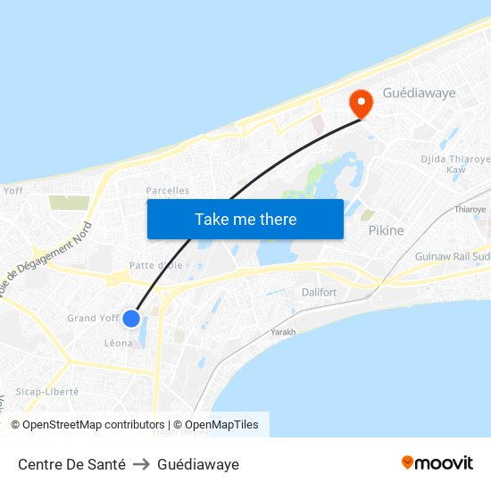 Centre De Santé to Guédiawaye map