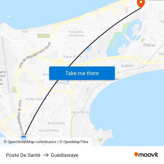 Poste De Santé to Guédiawaye map