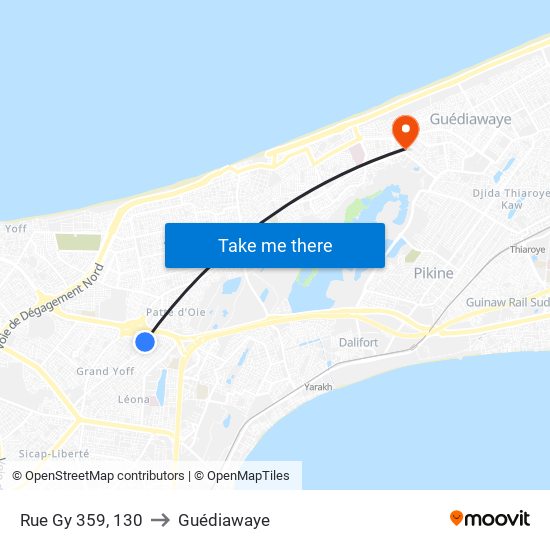 Rue Gy 359, 130 to Guédiawaye map