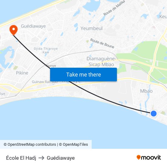 École El Hadj to Guédiawaye map