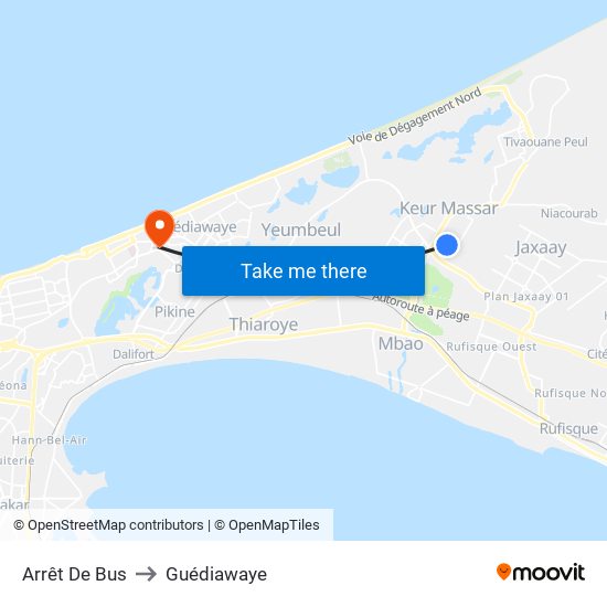 Arrêt De Bus to Guédiawaye map