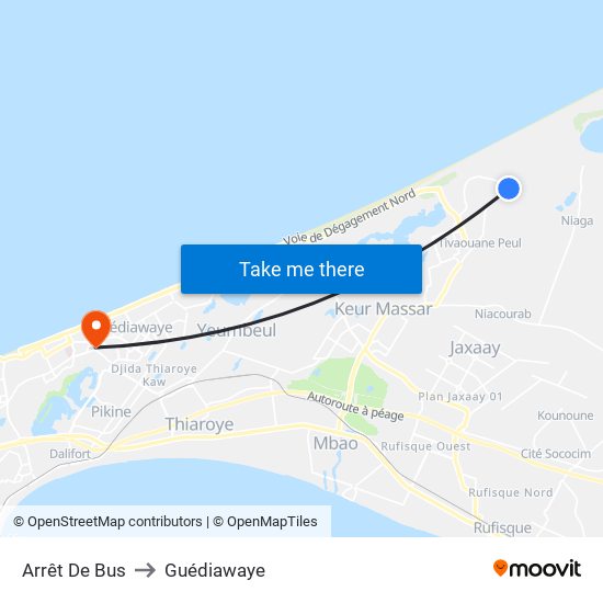 Arrêt De Bus to Guédiawaye map