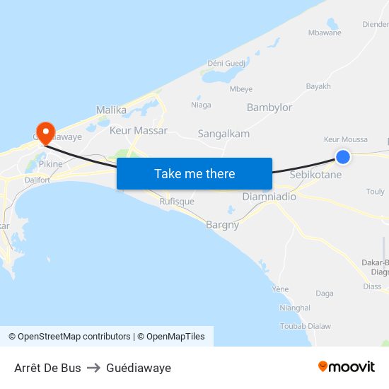 Arrêt De Bus to Guédiawaye map