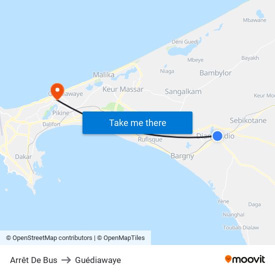 Arrêt De Bus to Guédiawaye map