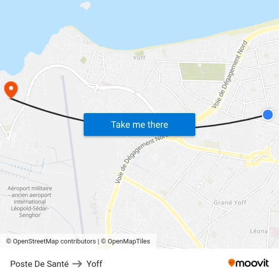 Poste De Santé to Yoff map