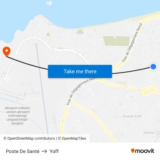 Poste De Santé to Yoff map