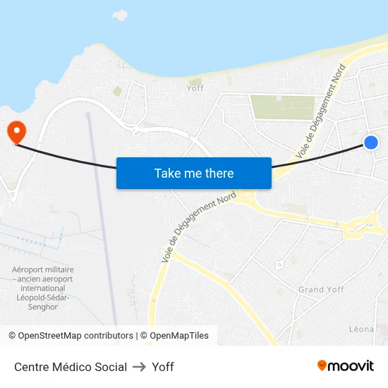 Centre Médico Social to Yoff map