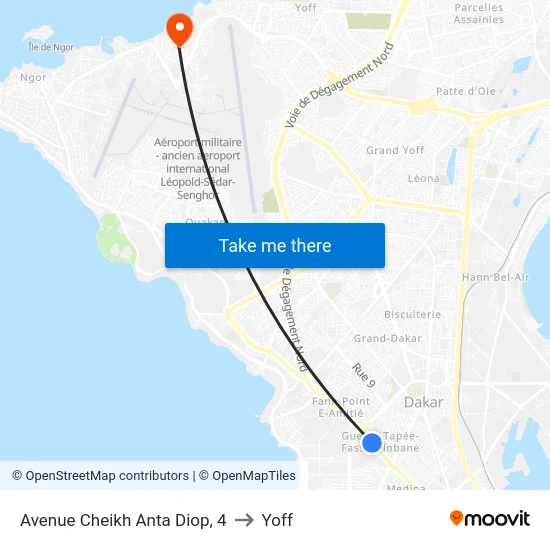 Avenue Cheikh Anta Diop, 4 to Yoff map