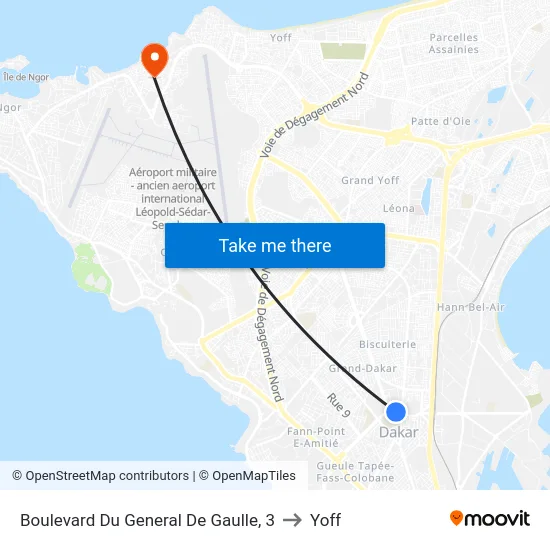 Boulevard Du General De Gaulle, 3 to Yoff map