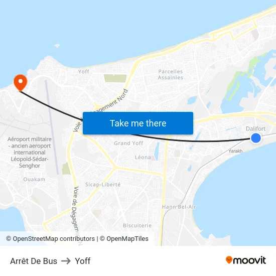 Arrêt De Bus to Yoff map