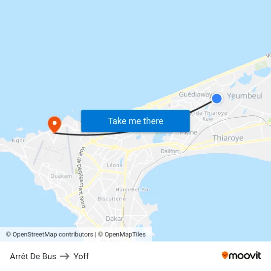 Arrêt De Bus to Yoff map