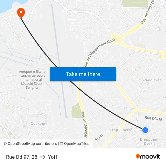 Rue Dd 97, 28 to Yoff map