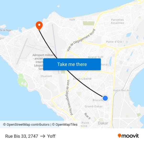 Rue Bis 33, 2747 to Yoff map
