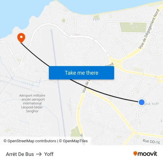 Arrêt De Bus to Yoff map