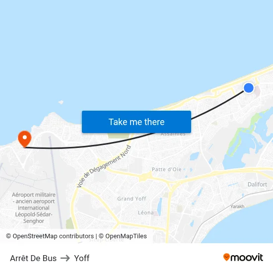 Arrêt De Bus to Yoff map