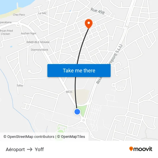 Aéroport to Yoff map