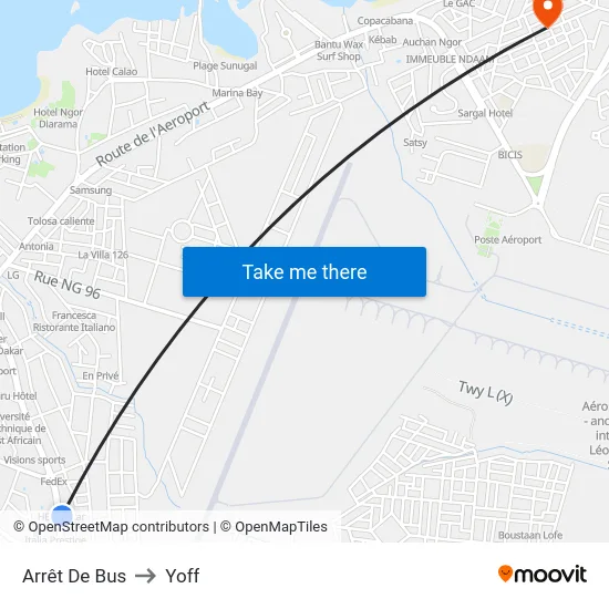 Arrêt De Bus to Yoff map