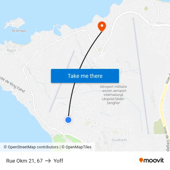 Rue Okm 21, 67 to Yoff map