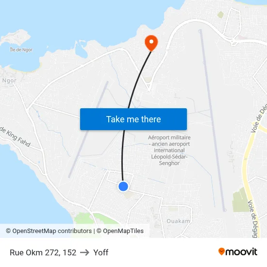 Rue Okm 272, 152 to Yoff map