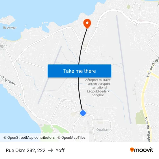 Rue Okm 282, 222 to Yoff map