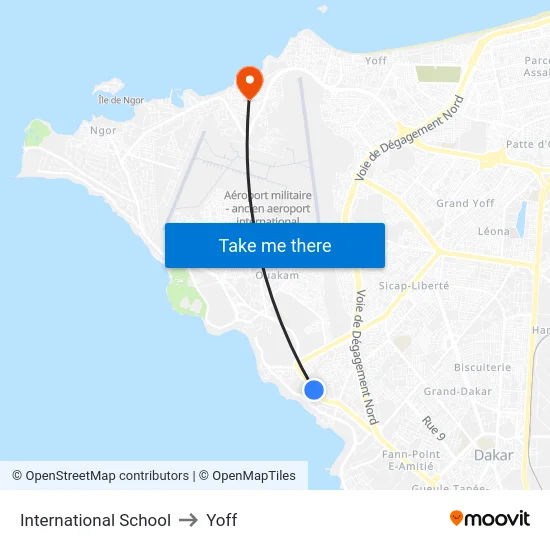 International School to Yoff map