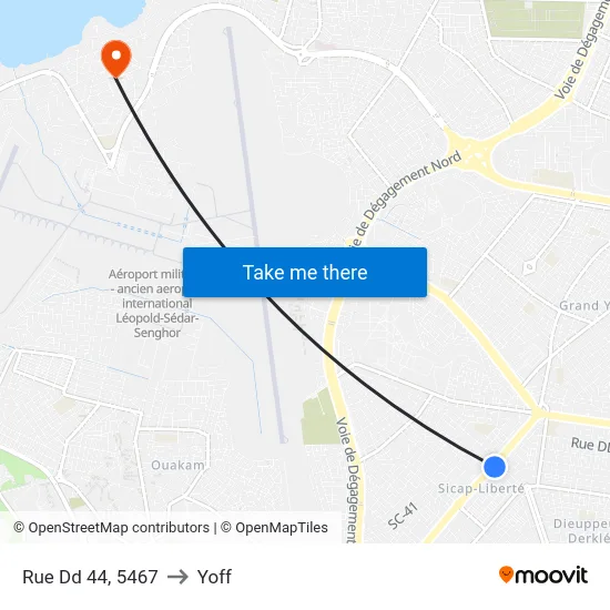 Rue Dd 44, 5467 to Yoff map
