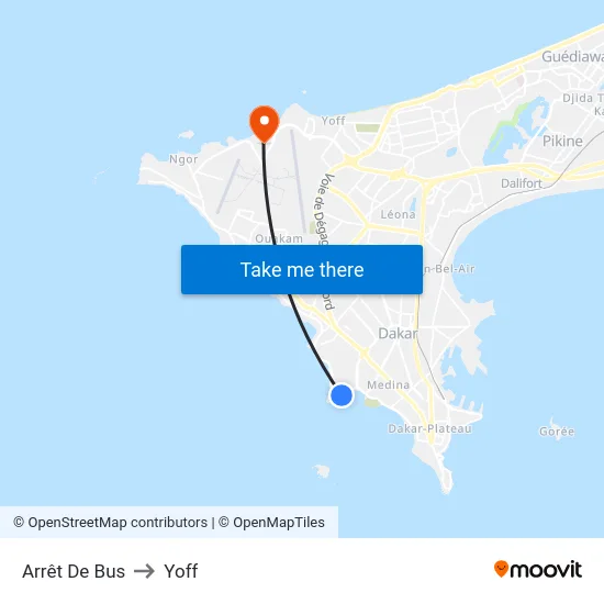 Arrêt De Bus to Yoff map