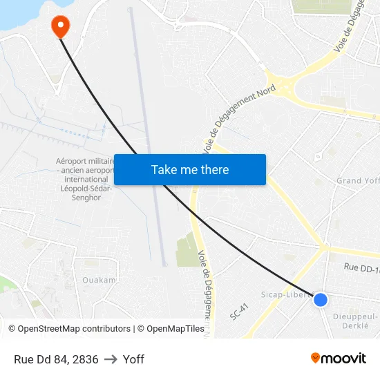 Rue Dd 84, 2836 to Yoff map