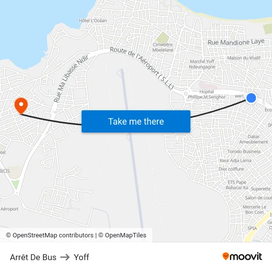 Arrêt De Bus to Yoff map