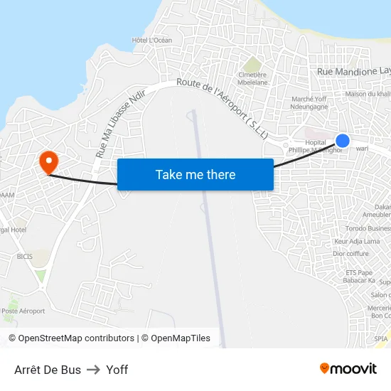 Arrêt De Bus to Yoff map