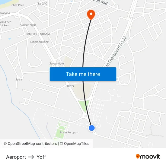 Aeroport to Yoff map