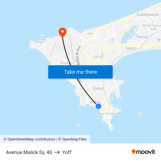 Avenue Malick Sy, 40 to Yoff map