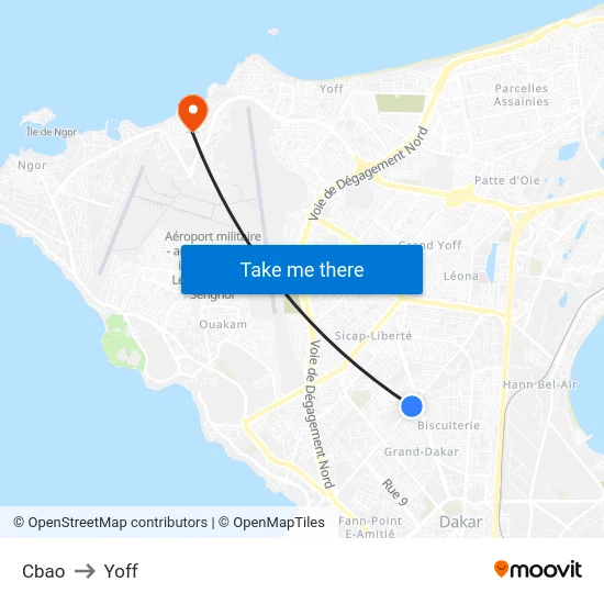 Cbao to Yoff map